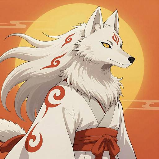 Amaterasu Wolf Spirit Digital Art