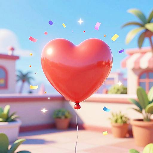 Heart Balloon at Rooftop Party