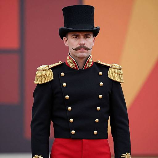 Regal Man in Military Attire