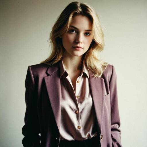 Young Blonde Woman in Vintage Blazer