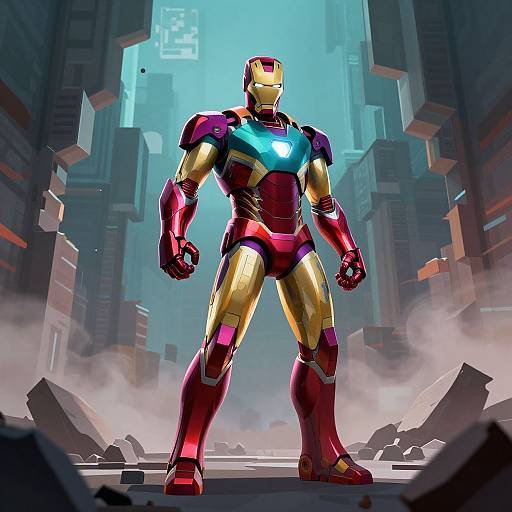 Minecraft-Style Iron Man Fan Art