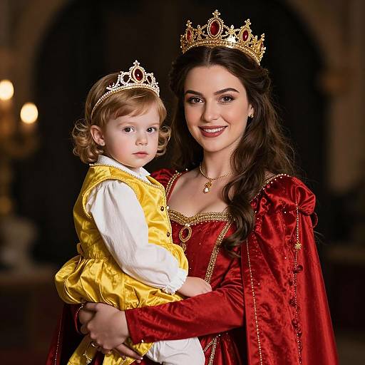 Regal Elegance: Mother and Child