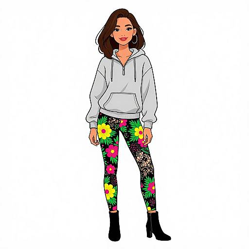 Smiling Woman in Casual Edgy Outfit