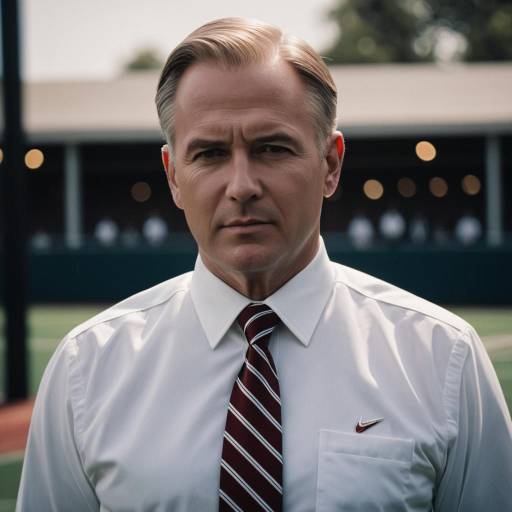 Serious Male Coach in White Shirt and Tie