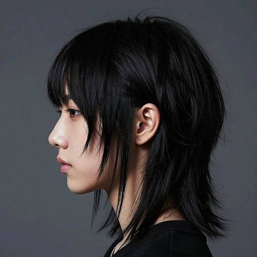 Cyberpunk Side Profile with Layered Hair