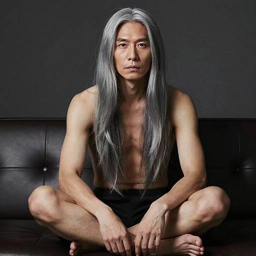 Artistic Nude Portrait of Silver-Haired Man