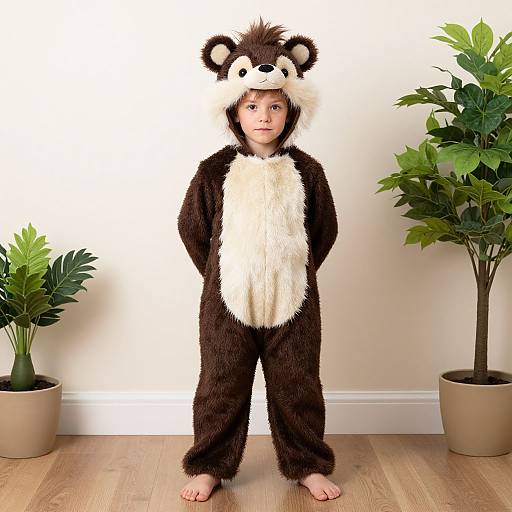Realistic Child in Skunk Costume