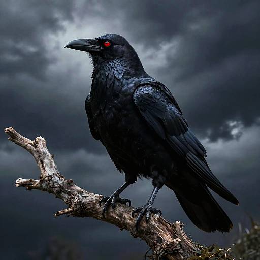 Gothic Raven on Twisted Branch