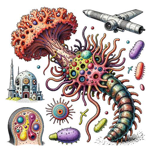 Eternal Mutant Fungal-Animal Scientific Illustration