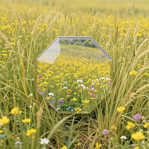 Surreal Floral Octahedron Landscape