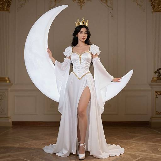 Moon Queen in White Dress