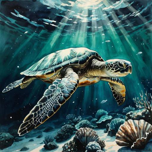 Ethereal Sea Turtle Watercolor Masterpiece Ethereal Sea Turtle Watercolor Masterpiece
