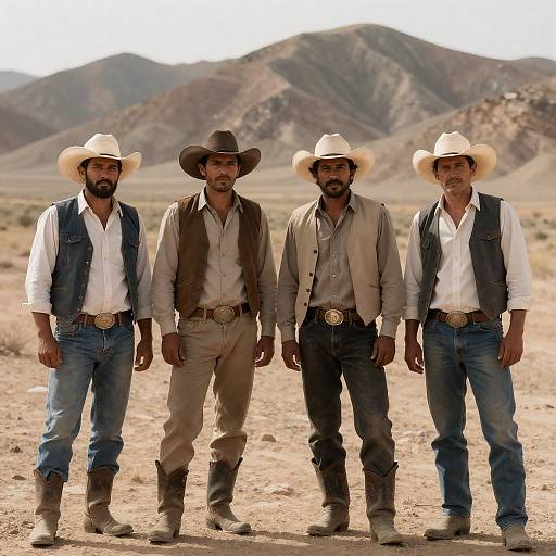 Group of Cowboys in Desert Landscape