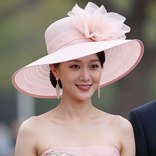Elegant Woman in Pink Hat