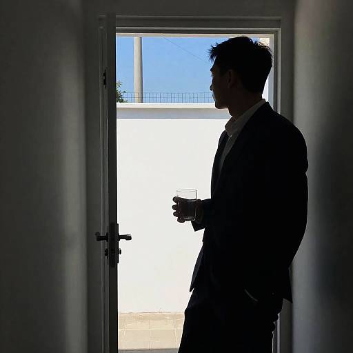 Shadowy Figure in a Bright Urban Setting