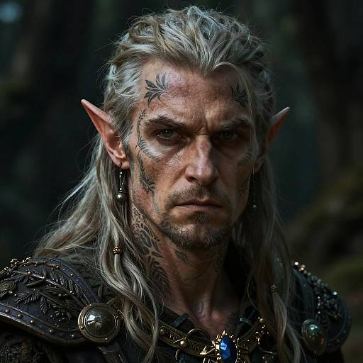 Realistic Male Half-Elf Druid Portrait