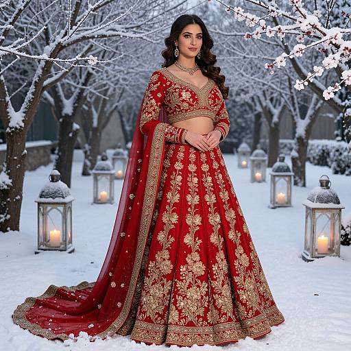 Winter Wedding Lehenga Portrait