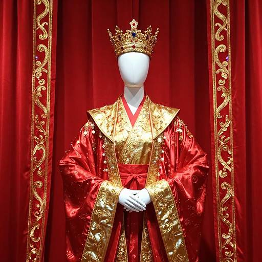 Regal Mannequin in Red and Gold