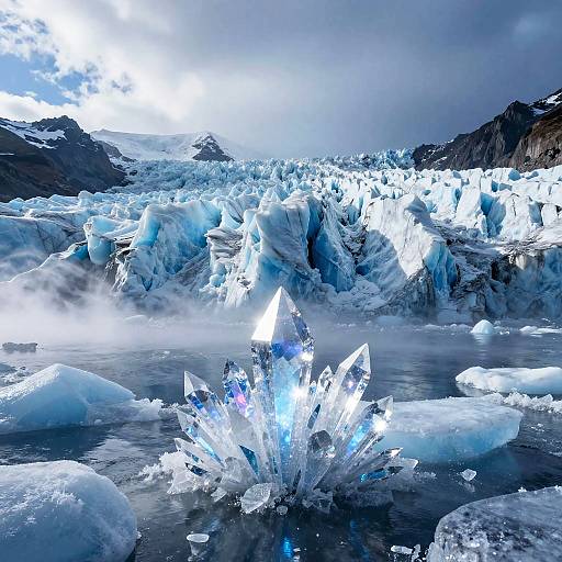 Icy Enchanted Glacier Fantasy Scene