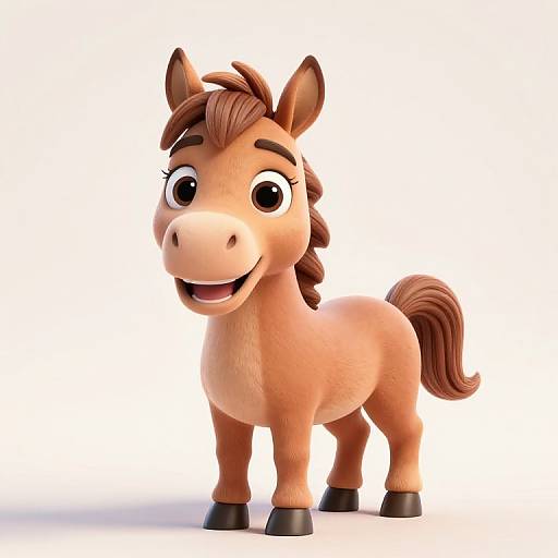 Cute 3D Animated Smiling Horse