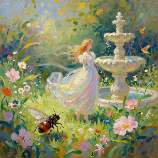 Impressionistic Garden Fantasy Scene
