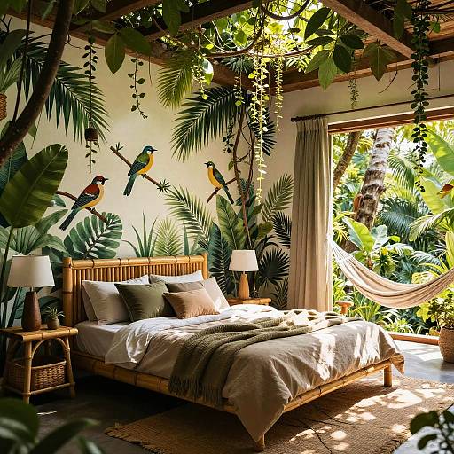 Rainforest-Inspired Tropical Bedroom Design