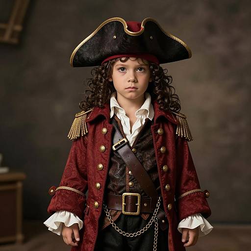 Charming Infant Pirate Captain Hook Portrait
