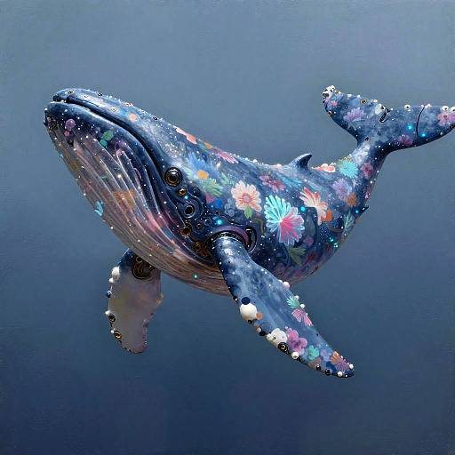 Cyberpunk Robotic Whale Portrait