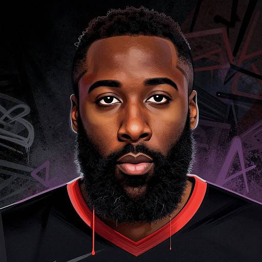 Bold Japanese Illustration of James Harden