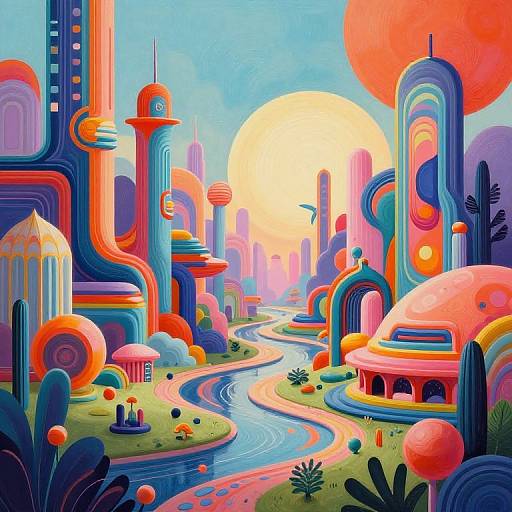 Surreal Vibrant AI Digital Art