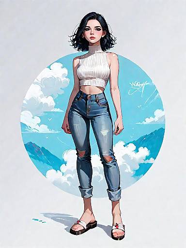 Stylish Young Woman in Casual Streetwear