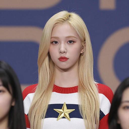 Portrait of Woman in Patriotic Sweater