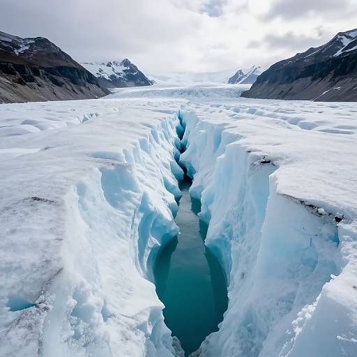 Serene Turquoise Glacier Crevasse