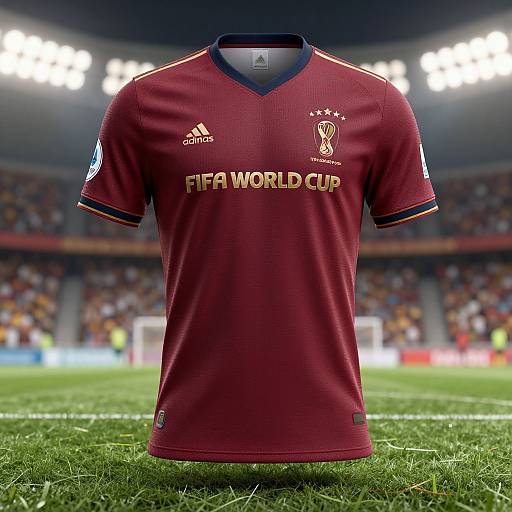 Photograph of a maroon soccer jersey with 