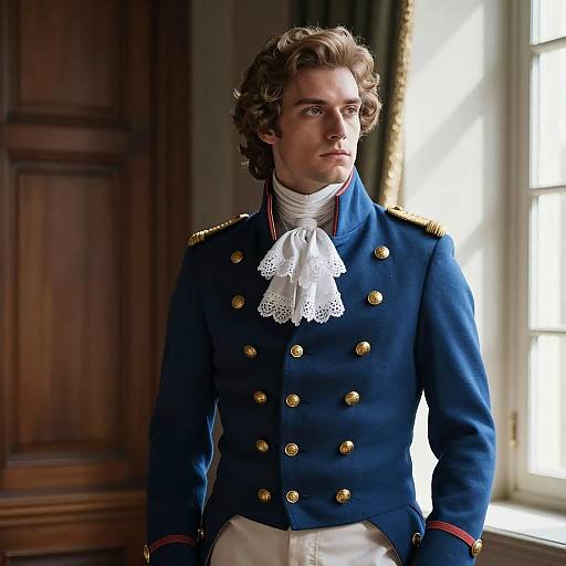 Young Man in French Aristocrat Military Uniform