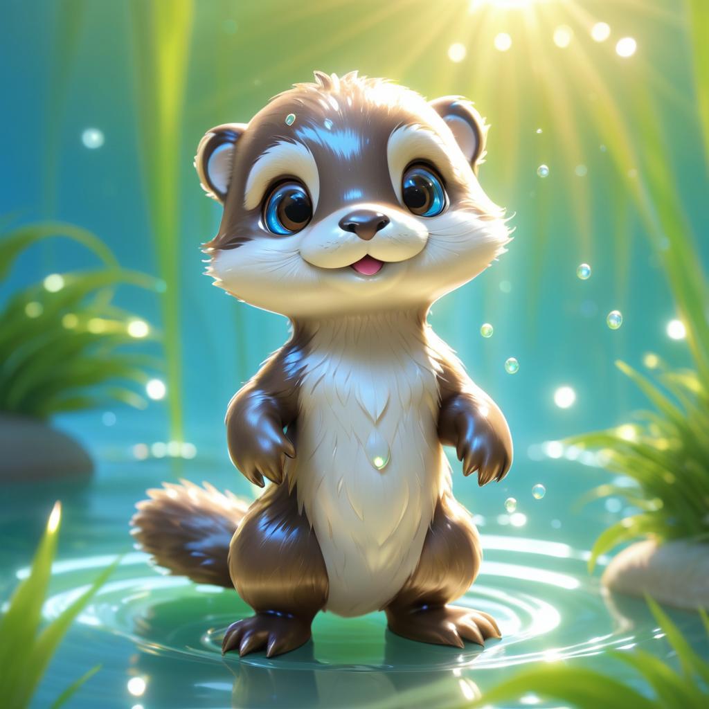 Whimsical Flapper Baby Otter in Fantasy