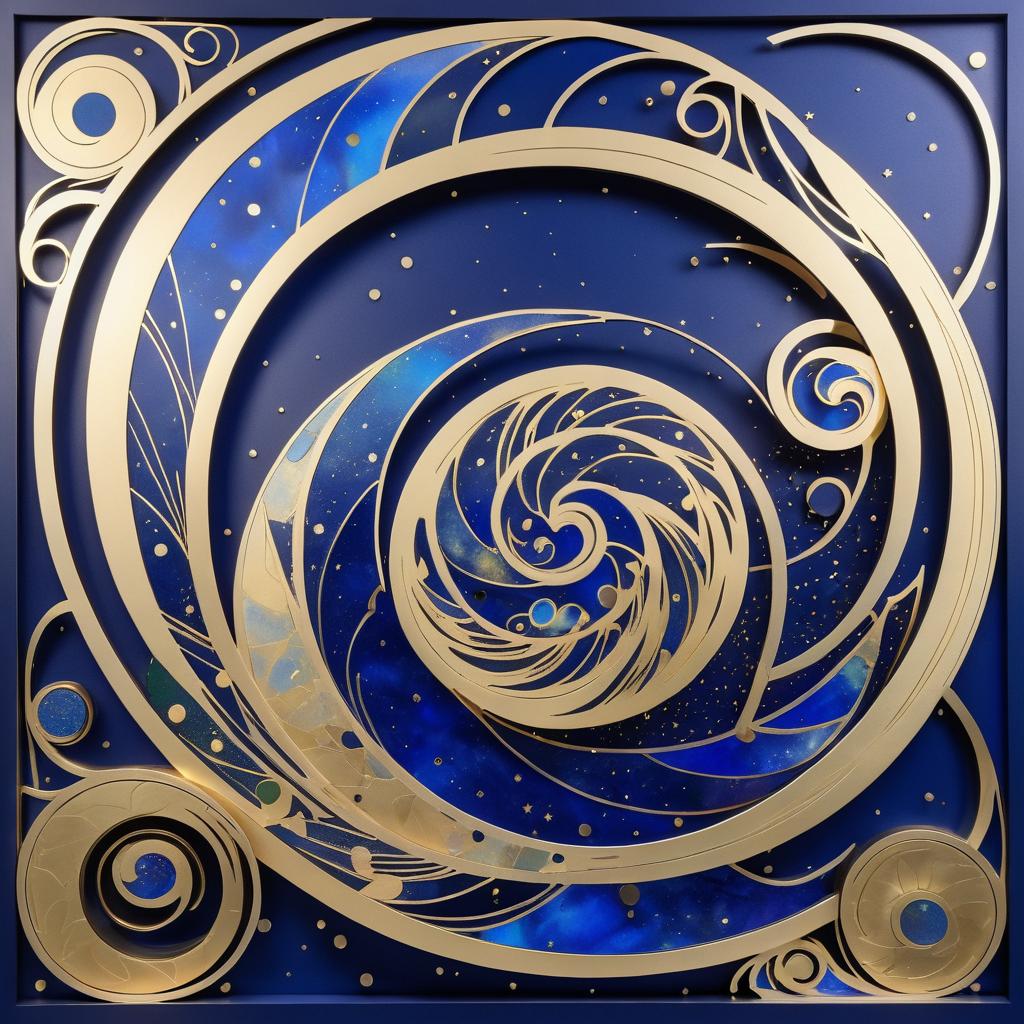 Dynamic Kinetic Art Nouveau Galaxy Artwork