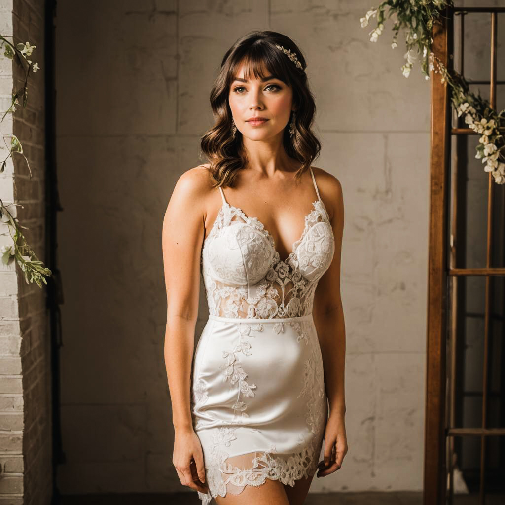 Surprised Bride-to-Be in Modern Lingerie