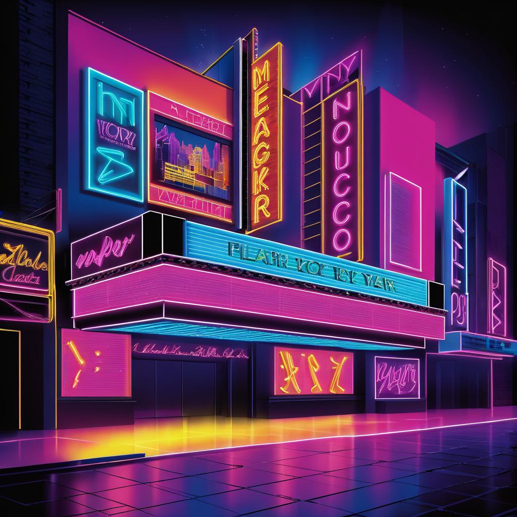 Vibrant Neon Musical Theater Poster