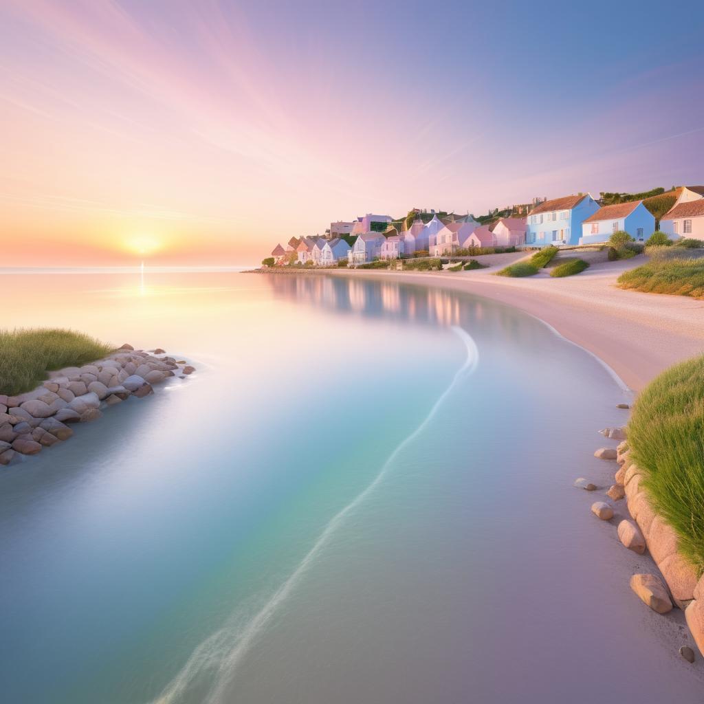 Charming Coastal Village at Sunset