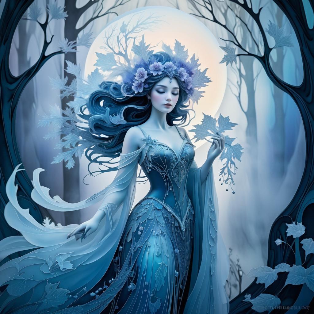 Enchanting Frost Fae in Ethereal Fog