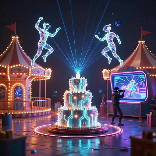 Futuristic Neon Digital Circus Party
