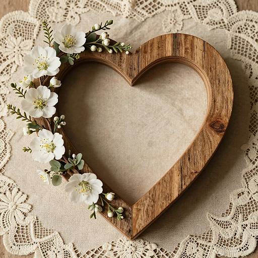 Rustic Heart Frame with Flowers