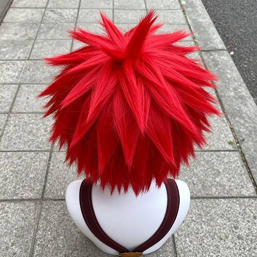 Red Spiky Wig Street Style