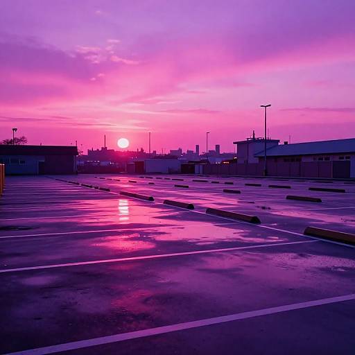 Neon Liminal Space Parking Lot