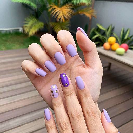 Minimalist Purple Summer Nail Art