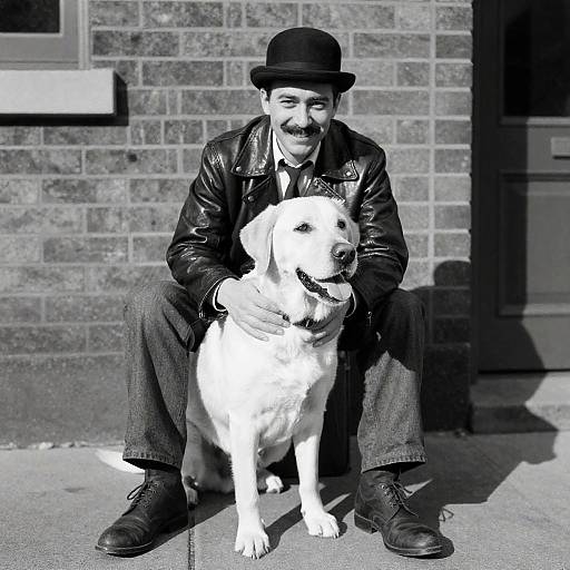 Black-and-White Photo of Joyful Man