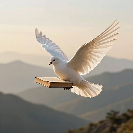 Ethereal Dove Carrying Wisdom Book