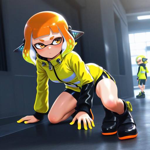 Illustration of Agent 4 (splatoon), splatoon (series) in the style of Hiyama yuu (wee259hiyama)