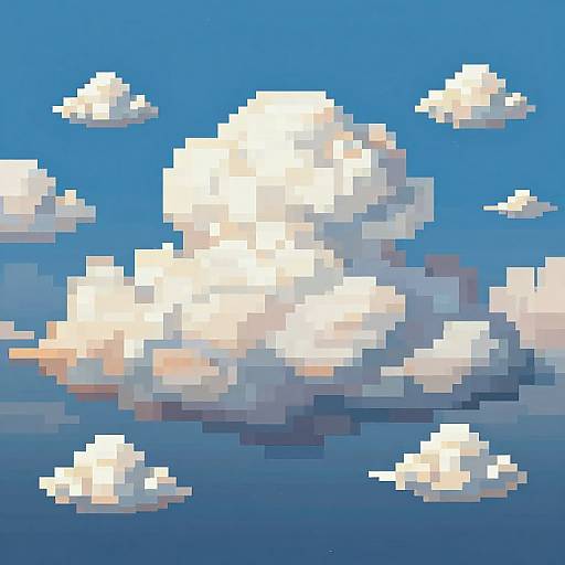 Vibrant Pixel Art Cloudscape
